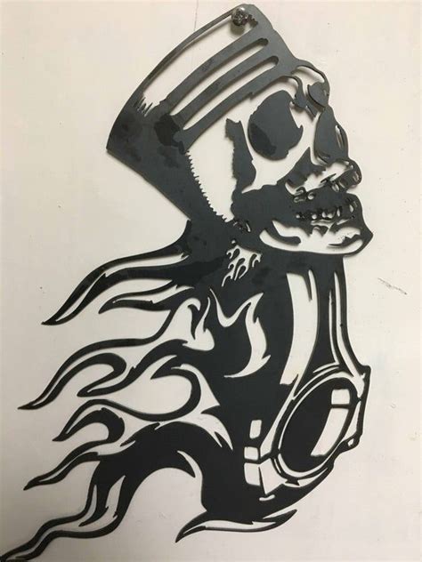 Piston Skull Skeleton Rod Motor Dxf Svg Etsy Cool Skull Drawings