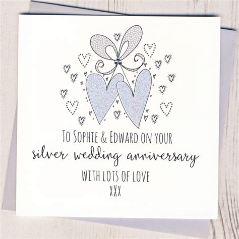 Personalised Silver Anniversary Card