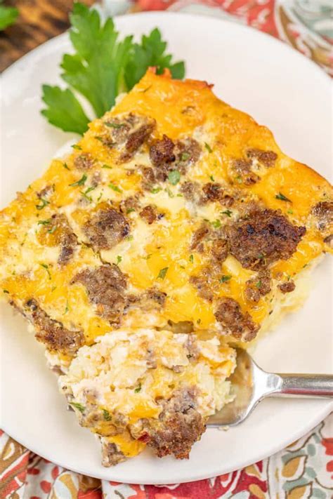 Sausage Hash Brown Patty Breakfast Casserole Plain Chicken