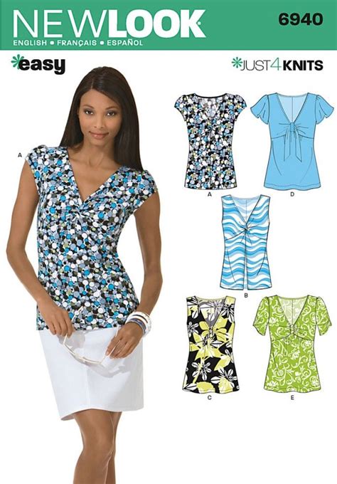 New Look Ladies Easy Sewing Pattern 6940 Tops With Front Detail