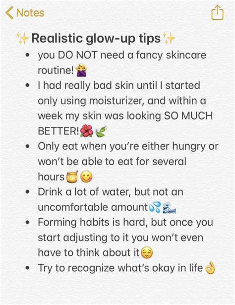 Realistic Glow Up Tips Dicas