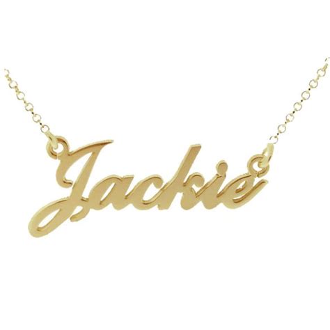 solid yellow gold carrie style personalised name necklace in t box