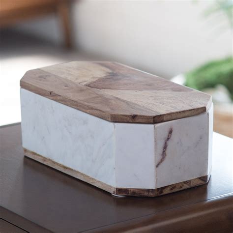 Adora Marble Box With Wood Lid From Marble Box Wall