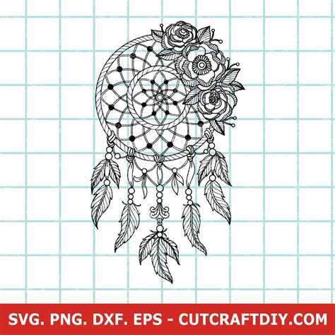 Dream Catcher Svg Floral Dreamcatcher Svg Dreamer Svg Boho Svg