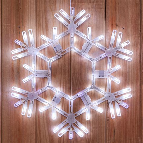 Snowflakes And Stars 20 Led Folding Snowflake Cool White Twinkle Lights
