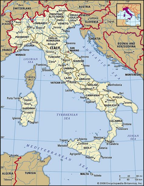 Detailed Map Of Italy With Cities And Towns Map