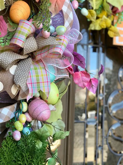 Easter Garland And Wreath Set Spring Door Decor Easter Front Etsy