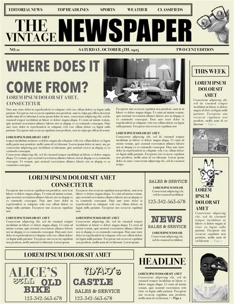 Newspaper Free Template Indesign Scribus Photoshop Word Canva