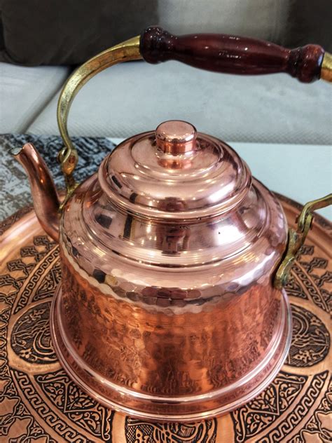 Turkish Copper Teapot Handmade Copper Kettle Vintage Style Etsy