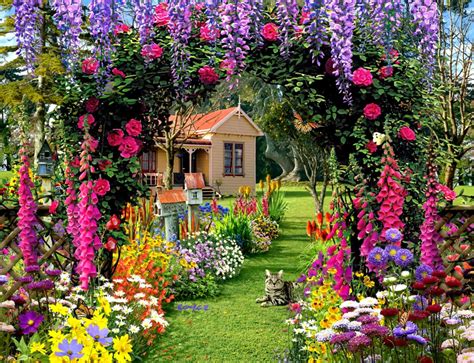 Summer Garden Flower Wallpaper Free Hd For Desktop Beautiful Garden