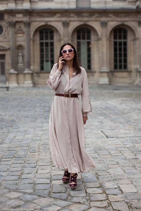 Carolines Mode Stockholmstreetstyle Nude Long Dresses Coco Chanel