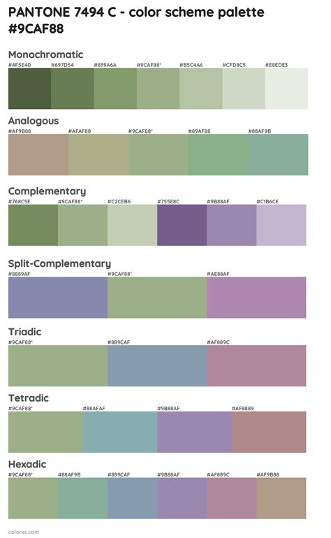 Pantone 7494 C Color Palettes And Color Scheme Combinations
