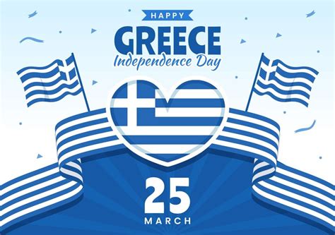 Gelukkige Griekenland Onafhankelijkheidsdag Vector Illustratie Met