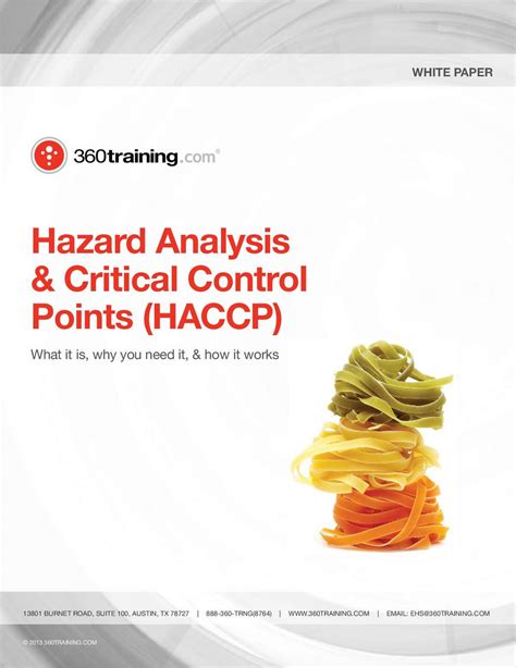 Hazard Analysis Critical Control Points Haccp Free White Paper