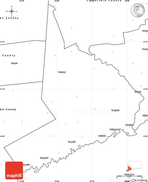 Blank Simple Map Of Fairfield County