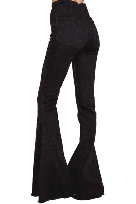 Black Flare Jeans Cute Woman Denim Pants Slender Flare Jeans Bell