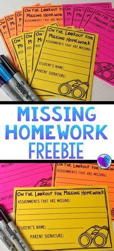 19 Missing Homework Form Ideas Classroom Management Missing Homework