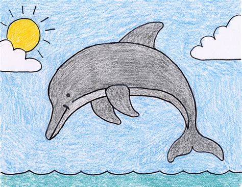 How To Draw A Dolphin For Kids Easy Sketch The Basic Curve Of The