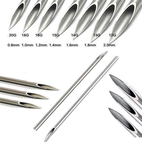 100pcspack Tri Beveled Medical Grade Surgical Steel Body Piercing