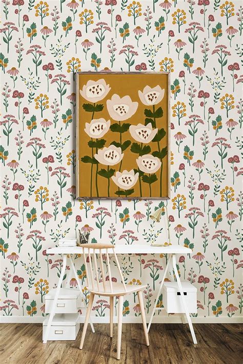 Botanic Removable Wallpaper Off White English Afternoon Collection