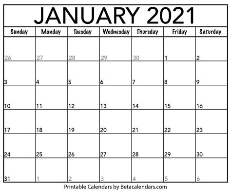 January 2021 Calendar Blank Printable Monthly Calendars Easter Island