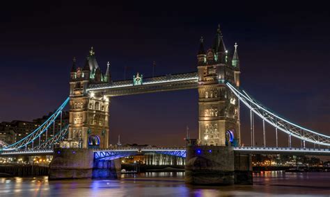 Bridge City England Lights London Night River Tower Bridge