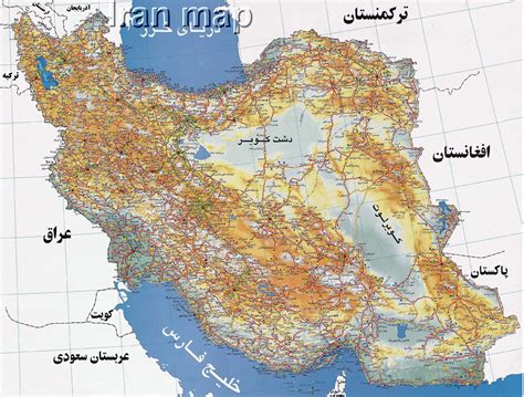 Large Detailed Road Map Of Iran In Persian Maps Of All