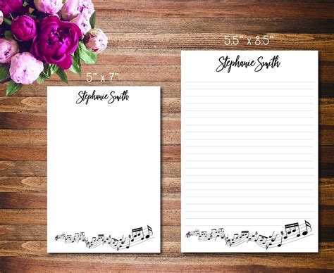 Music Themed Personalized Notepad Music Notepad Musician Etsy
