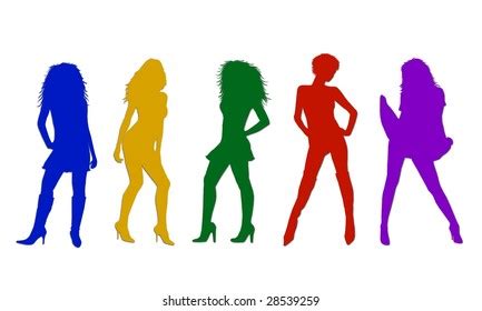Sexy Red Woman Silhouettes Stock Illustration 28539259 Shutterstock