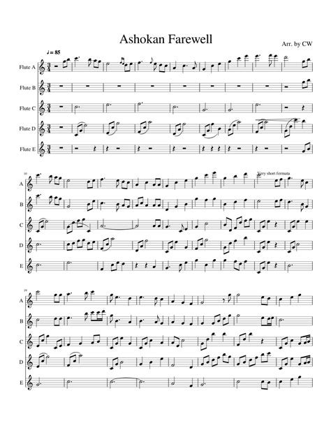 Ashokan Farewell Sheet Music For Flute Download Free In Pdf Or Midi