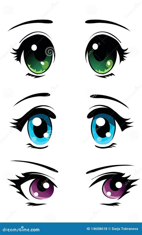 Manga Eyes Set Stock Vector Illustration Of Cartoon 14608618