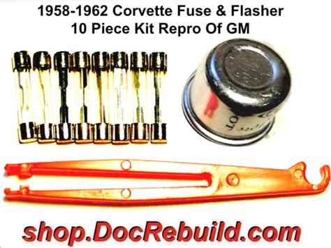 1958 1962 Corvette Fuse And Flasher 10 Piece Kit Repro Of Gm