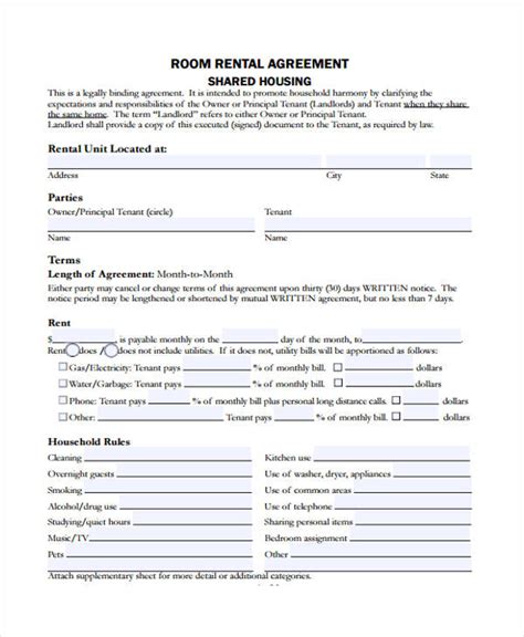 House Rules Agreement Template Pdf Template