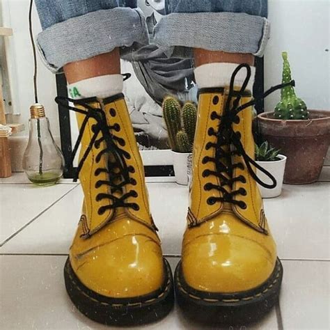 Yellow Combat Boots Shoe Boots Fashion Cute Shoes