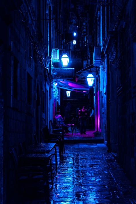 Aesthetic Neon City Wallpaper Dark Alley Night Aesthetic Neon Street
