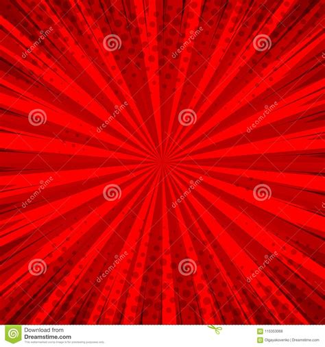Abstract Comic Red Background For Style Pop Art Design Retro Burst
