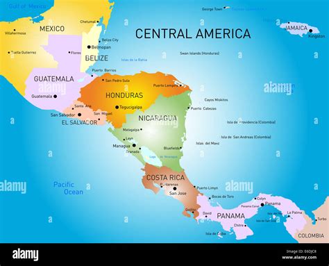 Central America Map Stock Photo Alamy