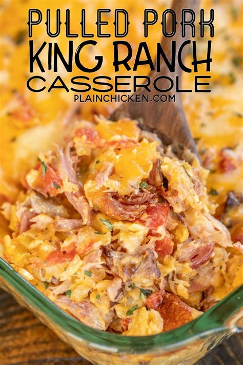 I liked the fig onions so much i made them again today for lunch and ate them all, with a few slices of leftover tenderloin. Pulled Pork King Ranch Casserole - a delicious twist on a classic Tex-Mex dish! This isn't fan ...