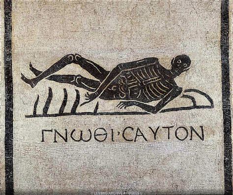 Skeleton With Scythe The Inscription Gnothi Seauton Means Know