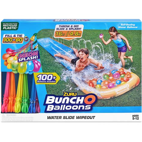 Bunch O Balloons Neon Splash Water Slide Wipeout Sport And Exercise