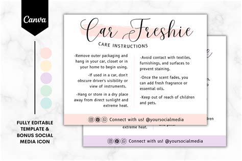 Car Freshie Care Template 5 Colors Illustration Par Sundiva Design