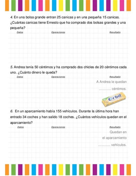 Colección De Problemas 3º Primaria Problemas Matemáticos Primarias