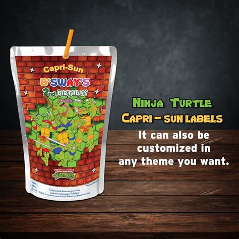 Ninja Turtle Capri Sun Label Wrapper Turtle Caprisun Juice Etsy