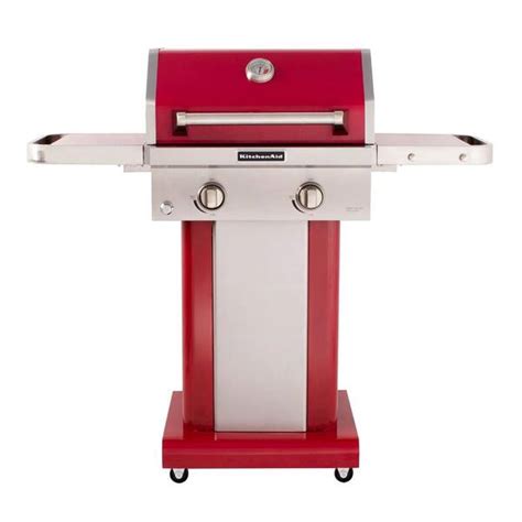 Kitchenaid 2 Burner Propane Gas Grill In Red With Grill Cover 720 0891r