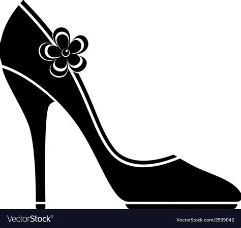 High Heel Shoes Silhouette Royalty Free Vector Image