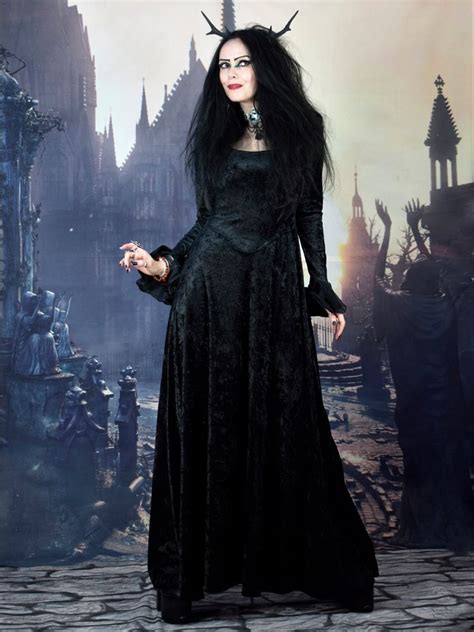 Manawydan Dress Crushed Velvet Goth Witch Dress By Moonmaiden Gothic