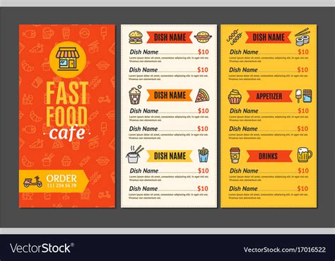 Fastfood And Street Food Menu Cafe Royalty Free Vector Image