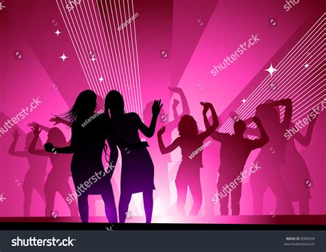 Girls Out Dancing Nightclub Having Fun Stock Vector Royalty Free 8989309