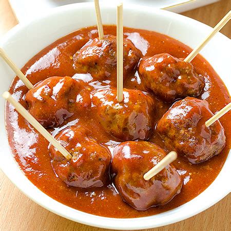Slow cooker bbq crockpot meatballs are so delicious and easy to make. Meatballs with Homemade BBQ Sauce - Recipe from Yummiest ...