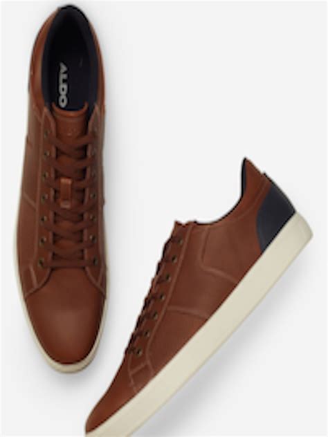 buy aldo men brown solid sneakers casual shoes for men 11716040 myntra